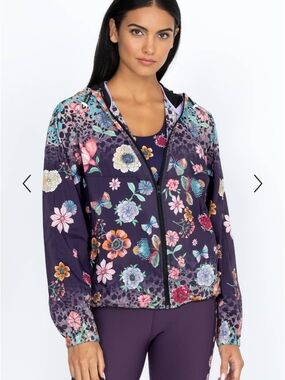 Johnny Was Active Joy Vanda Zip‑Up Windbreaker Jacket